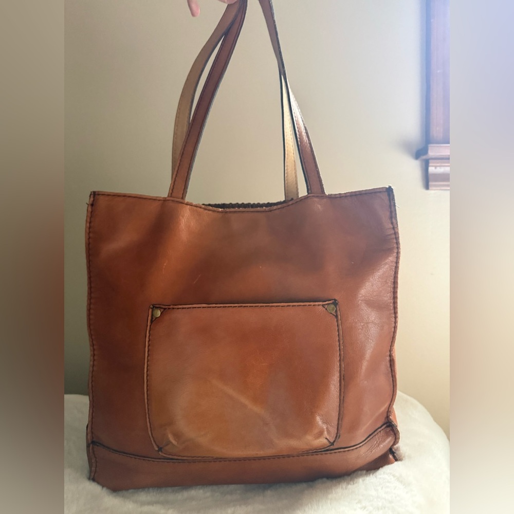Patricia Nash Multitone Patchwork Leather Tote in Brown, Tan, Cream - Picture 2 of 5